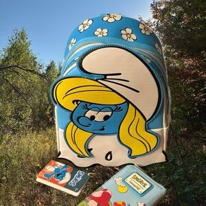 Loungefly Smurfette Backpack & Matching Wallet NWT